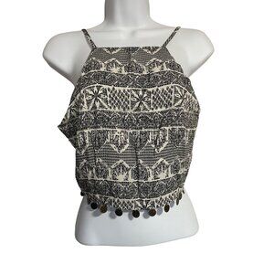 Millau Cropped Sleeveless Top with Coin Hem Womens Small